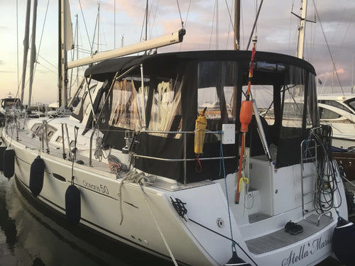 Bimini top pour bateau - KAPELL ANNAT - pour cockpit / blanc / rouge