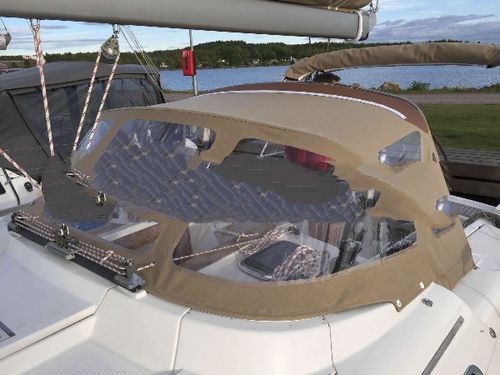 Capote de roof pour voilier - Bavaria 51 - KAPELL ANNAT - pour cockpit / structure en acier inoxydable / marron