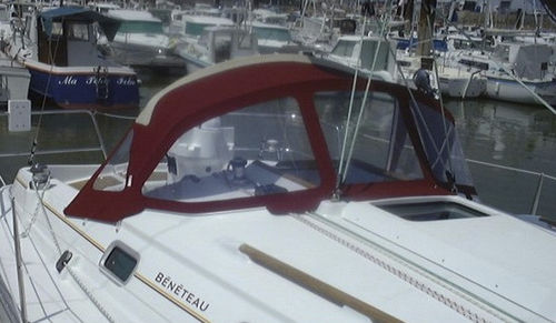 Capote de roof pour voilier - Oceanis 311 - KAPELL ANNAT - pour cockpit / structure en acier inoxydable / rouge