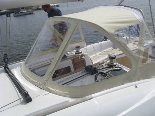 Capote de roof pour voilier - Oceanis 40 - KAPELL ANNAT - pour cockpit / structure en acier inoxydable / beige