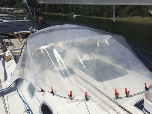 Capote de roof pour voilier - First 40.7 - KAPELL ANNAT - pour cockpit / structure en acier inoxydable / marron