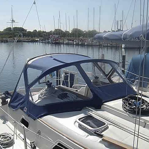 Capote de roof pour voilier - 312 - KAPELL ANNAT - pour cockpit / structure en acier inoxydable / bleue