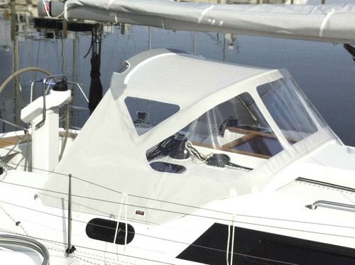 Capote de roof pour voilier - 325  - KAPELL ANNAT - pour cockpit / structure en acier inoxydable / blanche