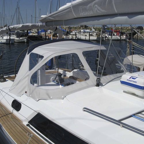 Capote de roof pour voilier - 350 - KAPELL ANNAT - pour cockpit / structure en acier inoxydable / grise