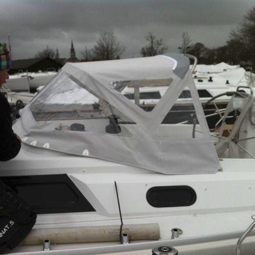 Capote de roof pour voilier - 355 - KAPELL ANNAT - pour cockpit / structure en acier inoxydable / grise