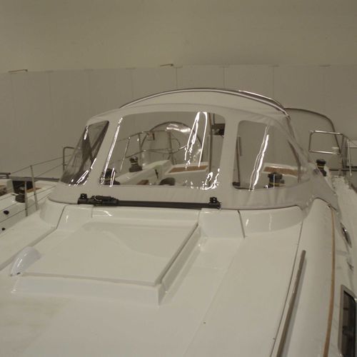 Capote de roof pour voilier - 370 - KAPELL ANNAT - pour cockpit / structure en acier inoxydable / blanche