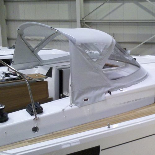 Capote de roof pour voilier - 385  - KAPELL ANNAT - pour cockpit / structure en acier inoxydable / blanche