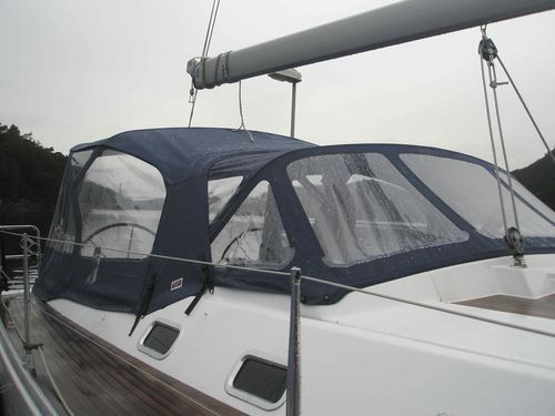 Capote de roof pour voilier - 430  - KAPELL ANNAT - pour cockpit / structure en acier inoxydable / bleue