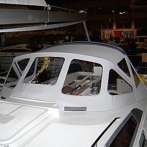 Capote de roof pour voilier - Delphia 40 Sprayhood - KAPELL ANNAT - pour cockpit / structure en acier inoxydable / blanche