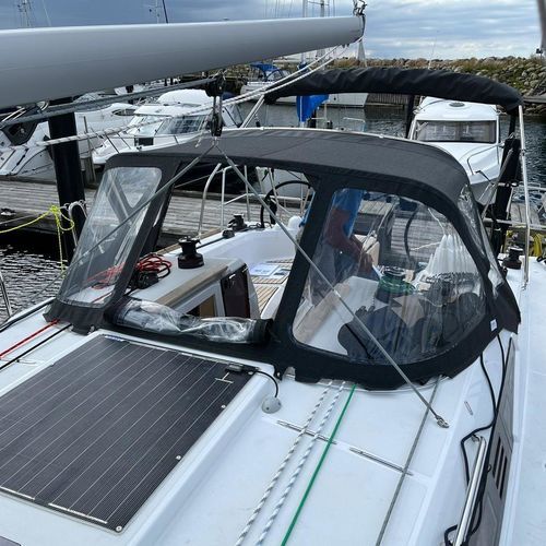 Capote de roof pour voilier - Sun Odyssey 349 - KAPELL ANNAT - pour cockpit / structure en acier inoxydable / noire