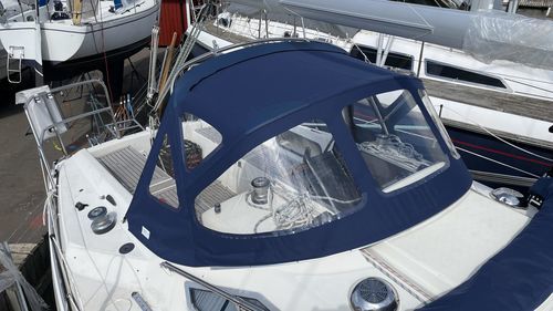 Capote de roof pour voilier - Maxi 909 - KAPELL ANNAT - pour cockpit / structure en acier inoxydable / bleue