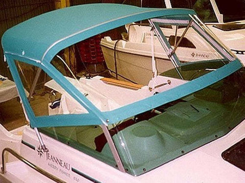 Capote de roof pour bateau - Merry Fisher 530 Cabin - KAPELL ANNAT - pour cockpit / structure en acier inoxydable / bleue