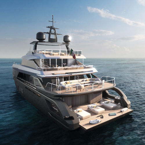 Super-yacht de croisière - TRIDECK - Azimut - raised pilothouse / 5 cabines / 6 cabines