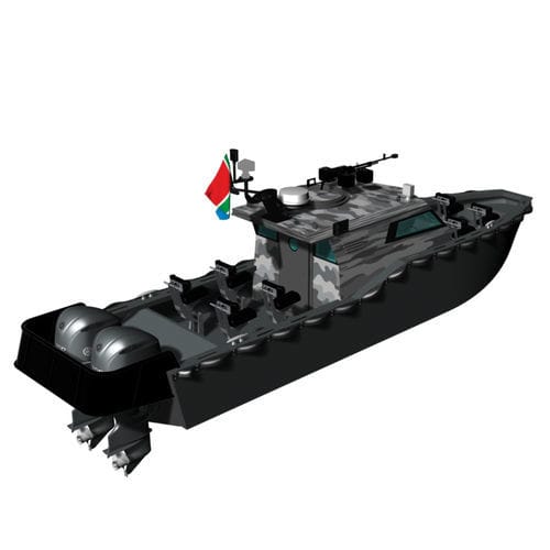 Bateau de surveillance - Blackout 9500 - KND Naval Design - hors-bord / en PEHD / coque rigide
