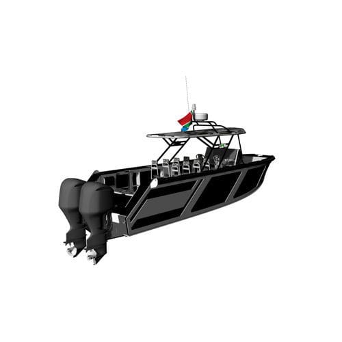 Bateau de surveillance - Blackout 9500 - KND Naval Design - hors-bord / en PEHD / coque rigide