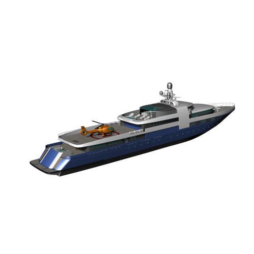 Mega-yacht de croisière - Majestic 82 - KND Naval Design - raised pilothouse / en aluminium / avec héliport