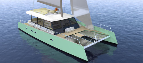 Catamaran - NAVIS DAY CHARTER 60 - NAVIS LR - à fly / en fibre de verre / semi-custom
