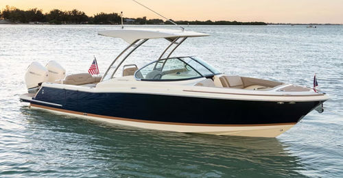 Runabout hors-bord - CALYPSO 28 - Chris Craft - bimoteur / à double console / bow-rider
