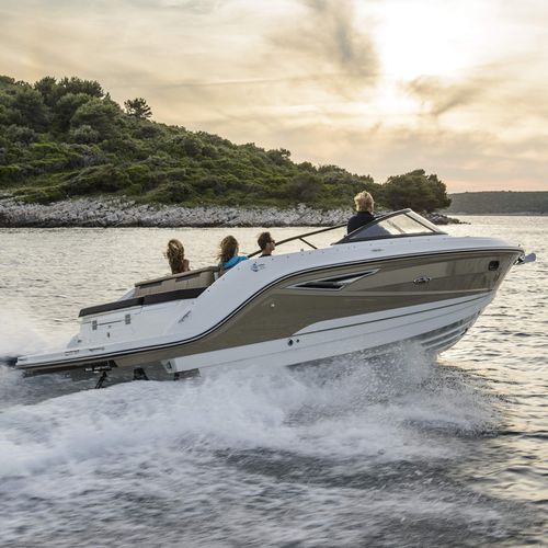 Runabout stern-drive - SUN SPORT 250 - Sea Ray - à double console / open / de ski nautique