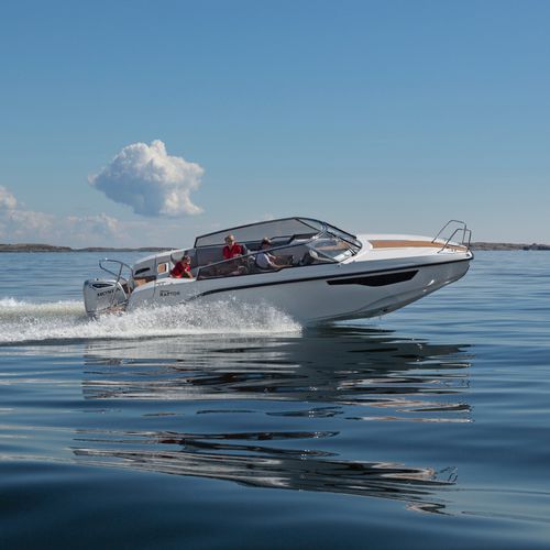 Cabin-cruiser hors-bord - RAPTOR DC - Silver - open / à double console / en fibre de verre
