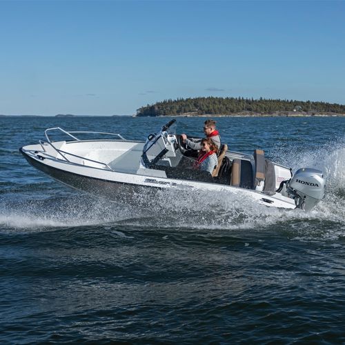Runabout hors-bord - BEAVER BR - Silver - à double console / bow-rider / open
