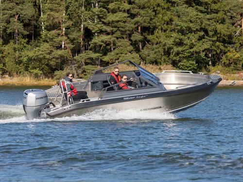 Runabout hors-bord - EAGLE BRX - Silver - à double console / bow-rider / open