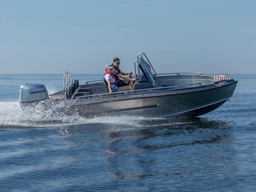 Coque open hors-bord - SHARK CCX - Silver - à console centrale / de pêche sportive / en aluminium