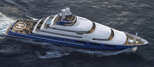 Mega-yacht de croisière - 86 M - Derecktor - raised pilothouse / avec héliport / pont arrière multifonction
