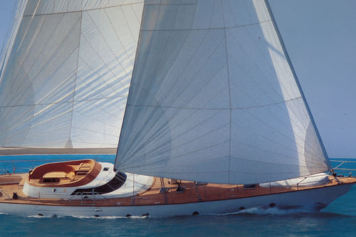 Sailing-yacht de course - SIMBA - Perini Navi - à salon de pont / ketch