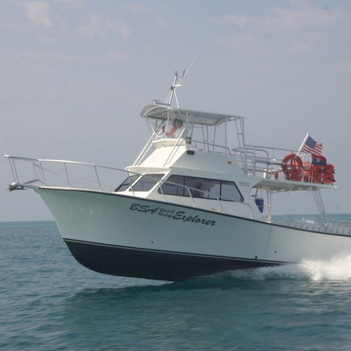 Vedette in-bord - 46'  - Newton Boats - bimoteur / à fly fermé / de charter