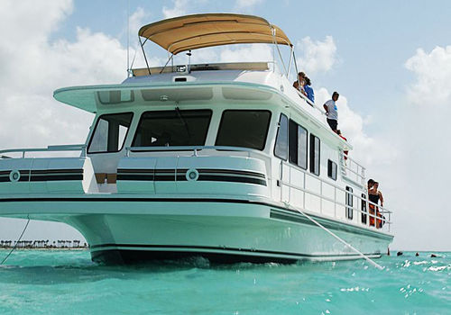 Bateau maison in-bord - 47' Sport Series - Gibson Boats - fluvial