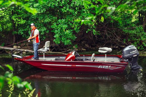 Bass boat hors-bord - PROWLER 165 - Alumacraft - à console latérale / de pêche sportive / en aluminium