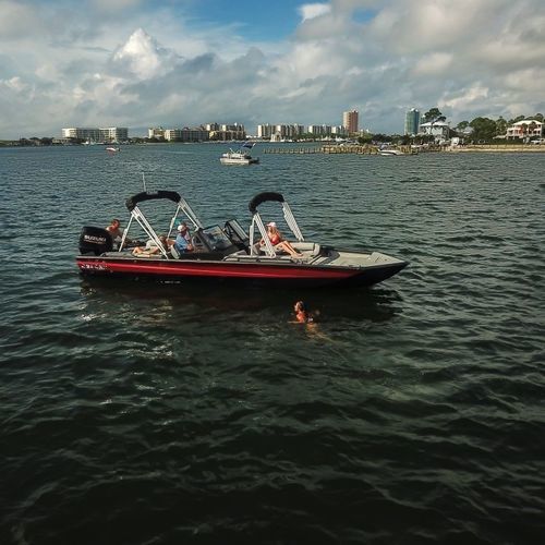 Deck-boat hors-bord - Super Lounge Easy - SeaArk Boats - open / à double console / de ski nautique