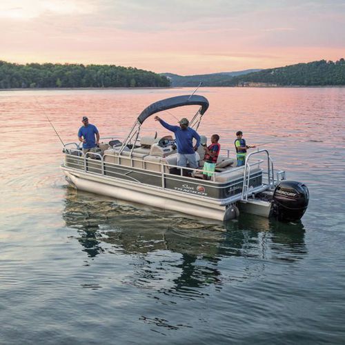 Bateau ponton hors-bord - FISHIN' BARGE® 20 DLX - Sun Tracker - de pêche sportive / max. 10 personnes