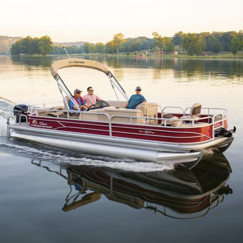 Bateau ponton hors-bord - FISHIN' BARGE® 24 DLX - Sun Tracker - de pêche sportive / max. 12 personnes