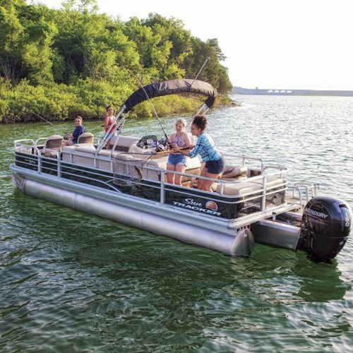 Bateau ponton hors-bord - FISHIN' BARGE® 24 XP3 - Sun Tracker - tri-tube / de pêche sportive / max. 12 personnes