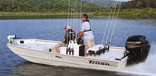 Jon boat hors-bord - 1862 CC BAY - Triton Boats - à console centrale / de pêche sportive / en aluminium