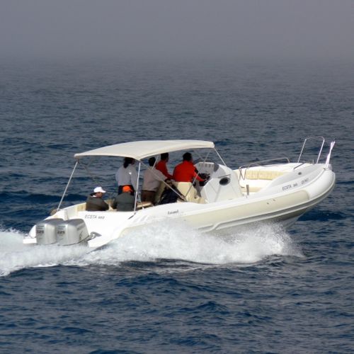 Bateau pneumatique hors-bord - CARAMEL - Mostro - bimoteur / semi-rigide / à console centrale