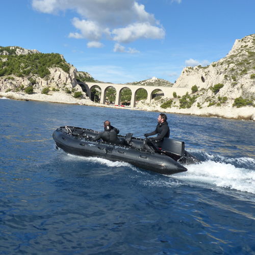 Bateau de recherche et sauvetage - 425 SRD - Sillinger - bateau de support pour la plongée / hors-bord / bateau pneumatique pliable