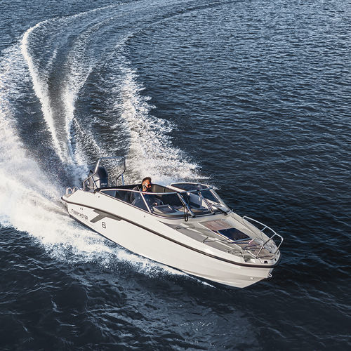 Day-cruiser hors-bord - T6 - Finnmaster Boats Oy - open / à double console / en aluminium