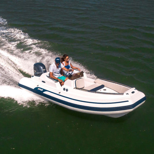 Bateau pneumatique hors-bord - 14 DLX - AB Inflatables - semi-rigide / open / à console latérale