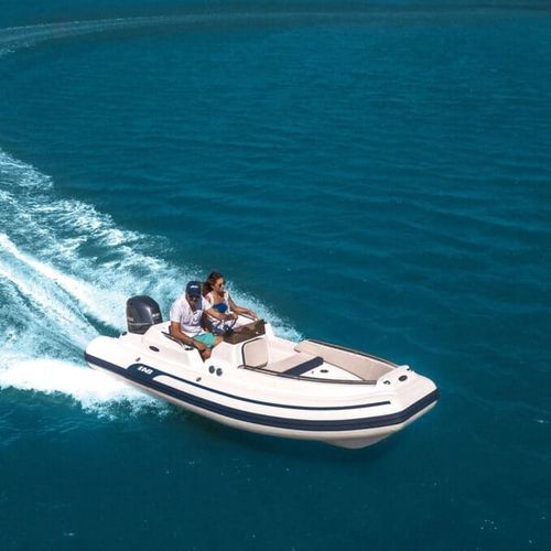 Bateau pneumatique hors-bord - 14 DLX - AB Inflatables - semi-rigide / open / à console latérale