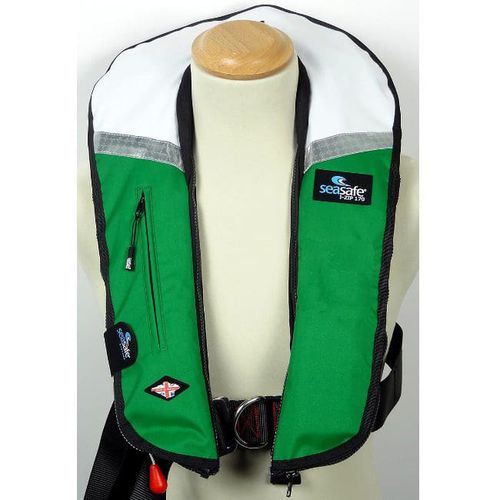 Gilet de sauvetage gonflable - I-Zip – Green & White - Seasafe Systems Ltd - 170 N / ISO12402-3 / ISO12401