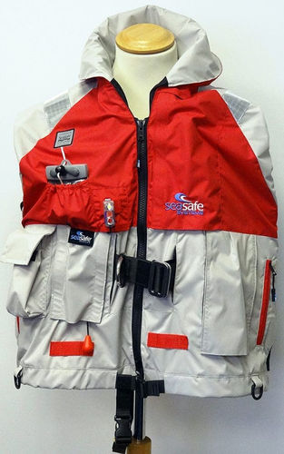 Veste de navigation - Navigator 2025 - Seasafe Systems Ltd - avec gilet auto-gonflable incorporé / sans manches / rouge