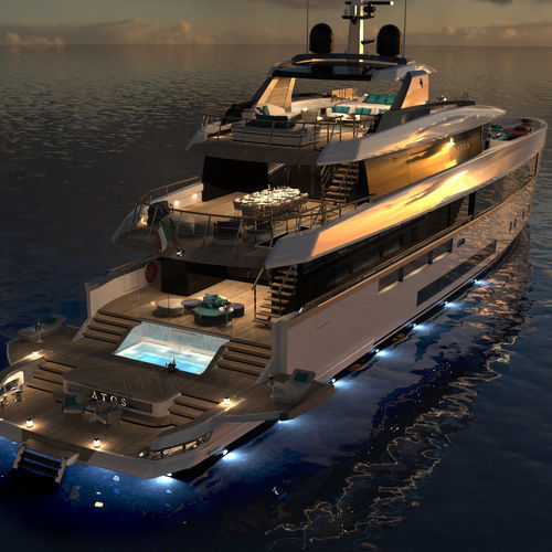 Mega-yacht de croisière - ATOS 46 - Admiral yachts - raised pilothouse / 5 cabines / alliage d'aluminium