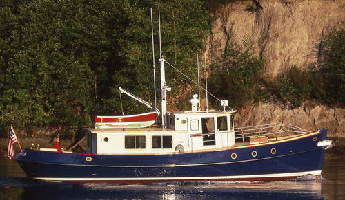 Trawler in-bord - Sockeye 45 - Devlin - coque à déplacement / avec timonerie / de pêche sportive