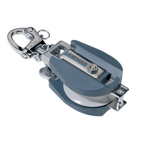 Poulie simple - 198 series - LEWMAR - ouvrante / à mousqueton émerillon / cordage max. : 14 mm