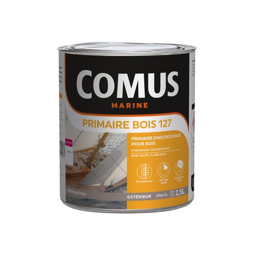 Primaire pour bateau - PRIMAIRE BOIS 127 - COMUS MARINE - pour bois / monocomposant
