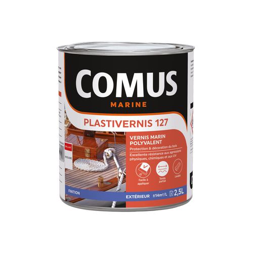 Vernis pour bateau - PLASTIVERNIS 127 - COMUS MARINE - pour bois / monocomposant / brillant