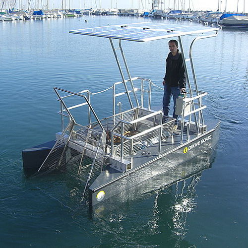 Bateau de service portuaire - SOLAR CLEANER 400 - Grove Boats - bateau antipollution / catamaran / solaire électrique